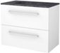 Basic Line Start 46 Badkamermeubelset - 80 x 46 cm - Met Grepen - 2 Lades - Hardstenen Wastafel - 1 Kraangat - Ice White