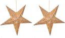 Merkloos / Sans marque HI Verlichte Kerststerren - 2 stuks - Beige - Papier - 40 cm