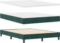 vidaXL Boxspring bed met hoofdeinde Donkergroen 140 x 190 cm Fluweel