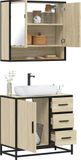 Maison Exclusive - Ensemble de salle de bain, 2 pièces, placage chêne Sonoma
