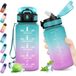 KollyKolla Drinkfles voor kinderen, 500 ml, sportwaterfles met motiverende tijdweergave, drinkfles met rietje, 1-klik-open, waterfles voor kinderen, school, fiets, sportschool