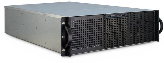 Inter-Tech 3U-30255 Rack Zwart, Roestvrijstaal
