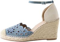 Next - Dames - Forever Comfort® broderie-sleehakken met bedekte neus - Blauw