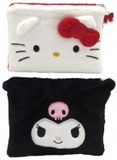 Cyp Brands Hello Kitty - Dubbelzijdige Kosmetische Tas - Hello Kitty en Kuromi - Bontachtig Materiaal