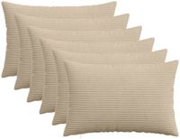 vidaXL Kussensloop 6 stuks Taupe 50 x 80 cm