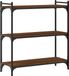 vidaXL Boekenkast 3-laags 80x30x86 cm bewerkt hout bruin eikenkleur