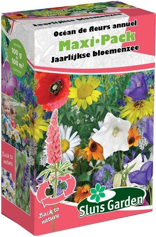 Sluis Garden - Mengsel Jaarlijkse bloemenzee Maxi-Pack - 100 ml - Bloemzaad - Kleurenmix