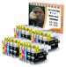 Brother 20 cartouches d'encre pour Brother LC-123/LC121, XL, avec 4 couleurs