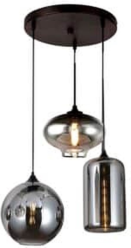 Hanglamp | Smokey Grey | 3-Bollen | Mix |