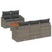 vidaXL Tuinbank Set 6-delig Grijs Polyrattan