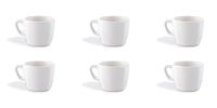 Excelsa Eclipse Set van 6 witte koffiekopjes, keramiek, inhoud 70 ml.