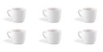Excelsa Eclipse Set van 6 witte koffiekopjes, keramiek, inhoud 70 ml.