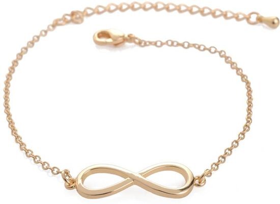 Joboly Infinity eindeloos oneindig subtiele armband - Dames - Goudkleurig - 15 cm