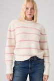 Levi's Thea pull à col rond - Femme - M - Blanc / Eva Stripe Egret