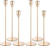 SnelShoppen - Set de 6 bougeoirs en métal, noir, 33/28/23cm de hauteur