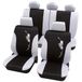PETEX Auto stoelhoezen Universal Complete Set 17-delig - Flower wit, Eco Class met SAB 1 Vario Plus