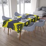 Bonamaison Tafelkleed, Anti-Mold, Sneldrogend, Waterdicht, 100% Polyester Tafellaken, Neon Geel, Rook, 140 x 200 Cm