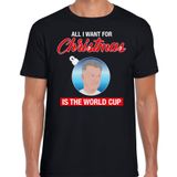 Bellatio Decorations Bondscoach Louis all I want for Christmas fout Kerst shirt - zwart - heren - Kerst t-shirt / Kerst outfit L