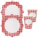 Santex Boeren ruitjes feest wegwerp servies set - 20x bordjes / 20x bekers - Oktoberfest