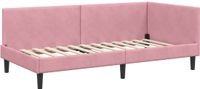 vidaXL Cadre de lit d'angle rose velours 90 x 190 cm
