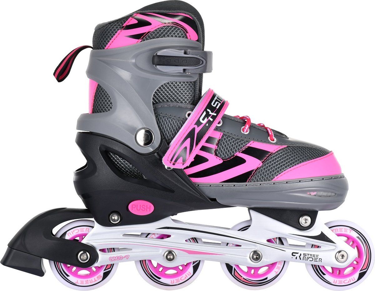 Street Rider Skeelers Roze/Grijs, maat 33-36