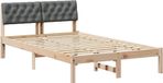 vidaXL Cadre de lit, marron et gris foncé, 120 x 200 cm, bois de pin massif