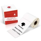Phomemo Multifunctioneel zelfklevend etikettenpapier voor thermische etiketten, 50 x 80 mm, geschikt voor Phomemo labelprinter M110 M200, 100 etiketten/rol