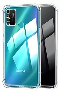 PUTCAR Crystal Clear beschermhoes voor Huawei Honor Play 9A 4G, beschermhoes van zacht TPU, ultradun, met hoekkussen, schokbestendig, voor het hele lichaam, transparant