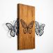 Elegant decoratief houten wandaccessoire, 74 x 58 cm, 100% hout (3 cm) en metaal (1,5 mm), stijlvol walnoot & zwart design, eenvoudige wandmontage