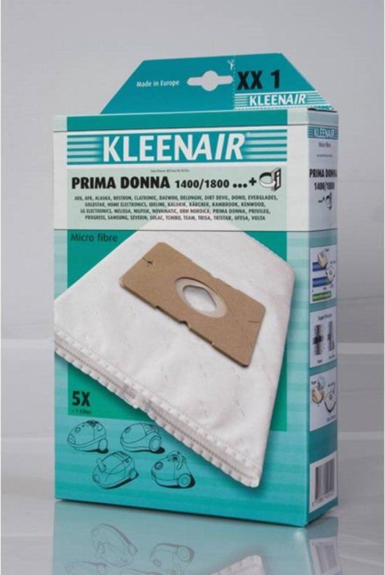 Kleenair 5 SMS Stofzuigerzakken Prima Donna 1400-1800 XX-1 + 1 Filter