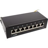 InLine Patch Panel - RJ-45 X 8 - Black, RAL 9005 (76808S)