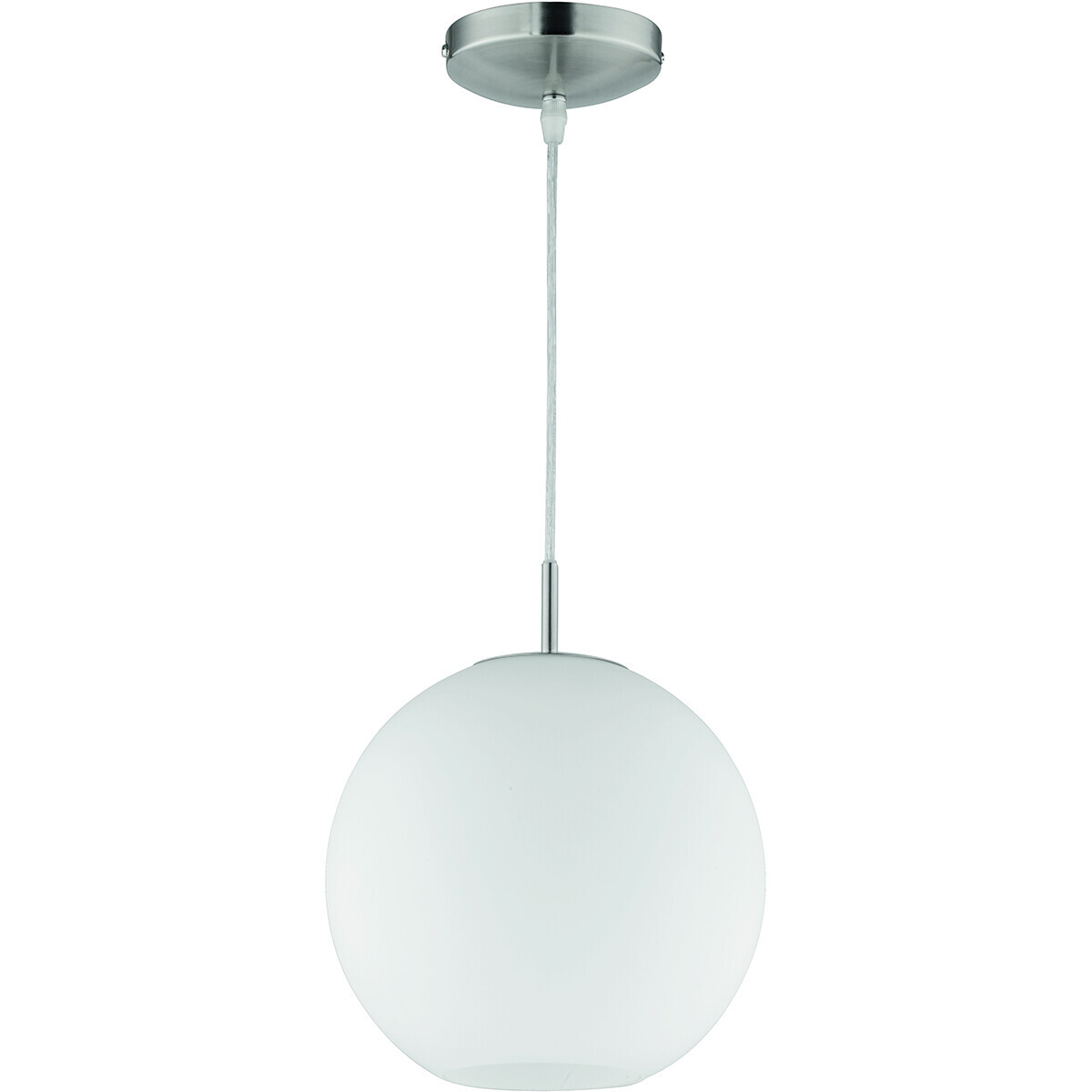 BES LED LED Hanglamp - Hangverlichting - Trion Mono - E27 Fitting - Rond - Mat Nikkel - Aluminium