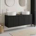 Maison Exclusive - Ensemble de meubles de salle de bain, 3 pièces, noir, 161,5 x 44,5 x 80 cm