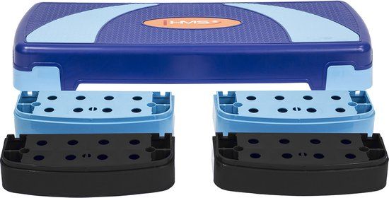 HMS AS004 Serie - Aerobic Step - Blauw - 3 Hoogteniveaus - Antislip