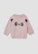 s.Oliver Sweatshirt Roze Dierenprint Katoen/Polyester/Elastaan Kinderen Unisex Lange Mouw Ronde Hals Drukknopen Casual