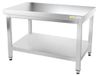 GOLDINOX Plan de travail en acier inoxydable, piètement 1200 x 800 mm, PREMIUM