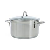 BK Vision 18/10 roestvrij staal Ø 20 cm/2,5 l braadpan met glazen deksel, geschikt voor inductie, ovenvast tot 220 °C, vaatwasmachinebestendig, hoogglans gepolijst, zilver