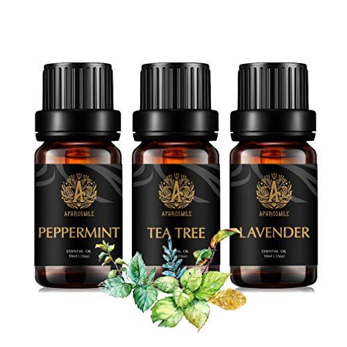 Aphrosmile Aromatherapie Etherische Olie Set - 3 x 10 ml - Pepermunt, Lavendel - 100% Puur