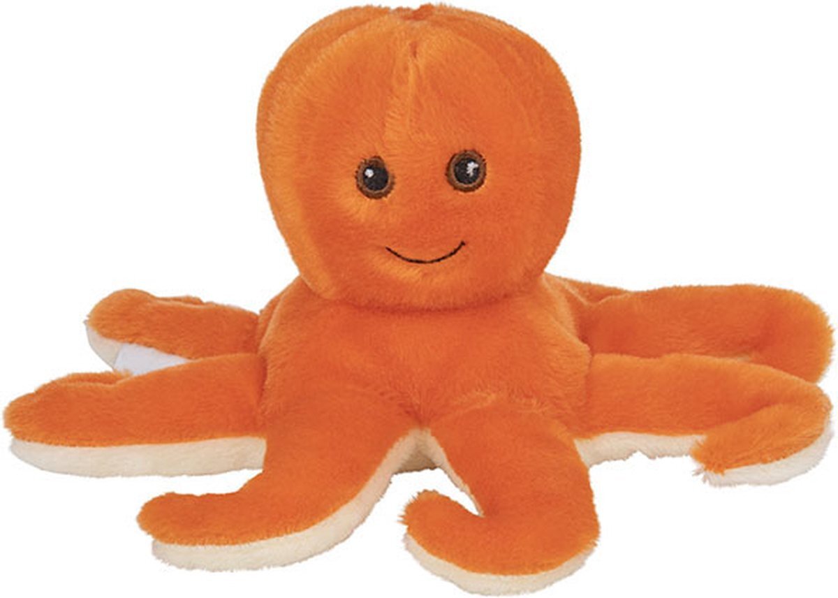 Nature Planet Pluche knuffel octopus/inktvis van 17 cm - Speelgoed knuffeldieren inktvissen