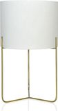 Halay Andrea House tafellamp - messing brass met witte lampenkap - 1 stuk - hoogte 50cm en diameter 30cm