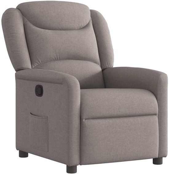 vidaXL Fauteuil verstelbaar stof taupe