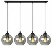 HOME LIGHT Hanglamp Haga Zwart Glas 4x E27 Loft Industrieel