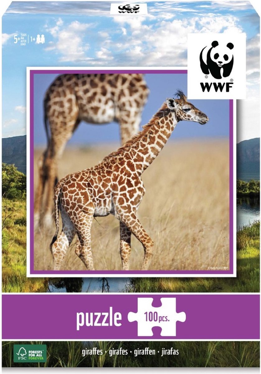 Wereld Natuur Fonds WWF puzzel - baby giraffe - 100 stukjes