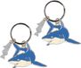 Nature Planet Sleutelhanger witte haai - 2x - metaal - 5 cm