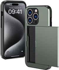 imoshion Hoesje met Pasjeshouder - Geschikt voor Apple iPhone 15 Pro - Donkergroen