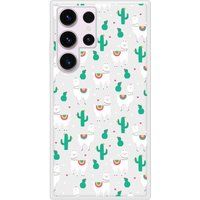 Cactus et Alpaga Bedrukt siliconen hoesje compatibel met Galaxy S23 Ultra