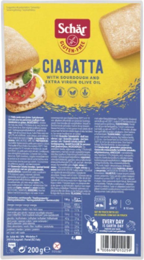 Schar Dr. Schär Ciabatta Broodjes 200gr