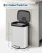 Icecat Poubelle - Grande poubelle à pédale - 50 litres - Inox - Avec pédale - Fermeture souple du couvercle - Anneau pour sacs poubelles - Blanc
