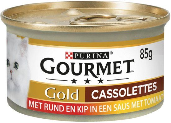 Gourmet Gold Cassolettes Rund & Kip met Tomaat in Saus Kattenvoer 85g
