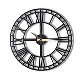 Decoratieve metalen wandklok met Romeinse cijfers, 70 x 70 cm